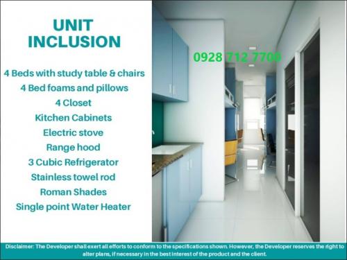 Studio Unit Inclusions