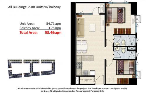 2 Br Unit with Balcony