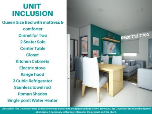 One bedroom unit inclusions