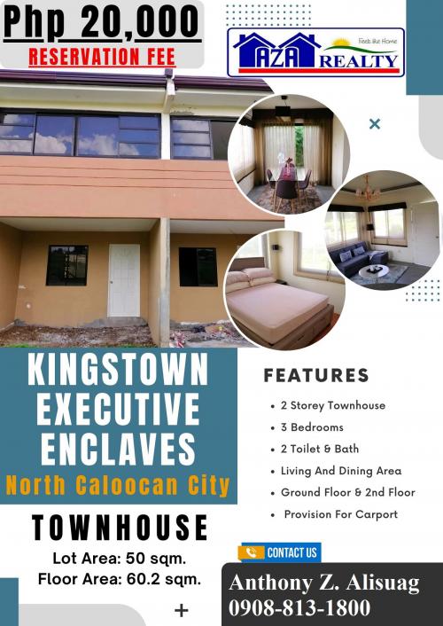 3BR Townhouse For Sale in Kingstown Executive Enclaves Caloocan City